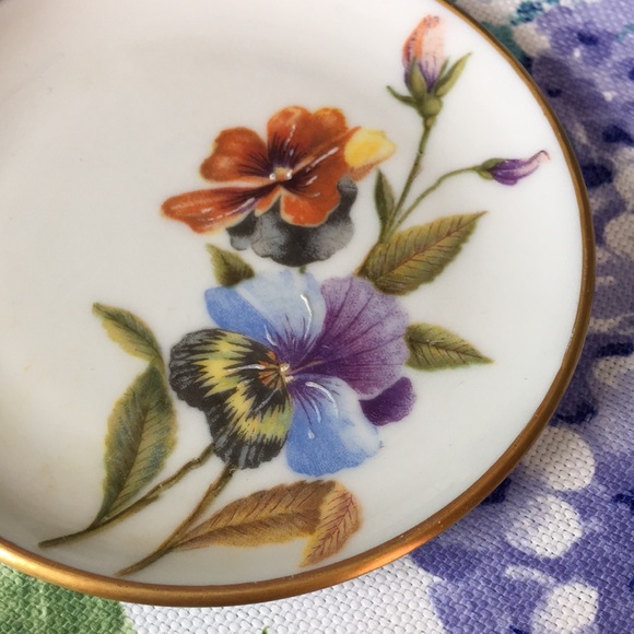 Pansey Trinket Dish Teabag Holder Resale - Picture 2 of 6